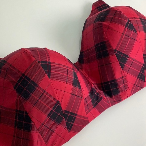 Torrid Curve H20 non padded no wire full coverage plaid pattern bra SZ 46DDD EUC - Picture 10 of 14